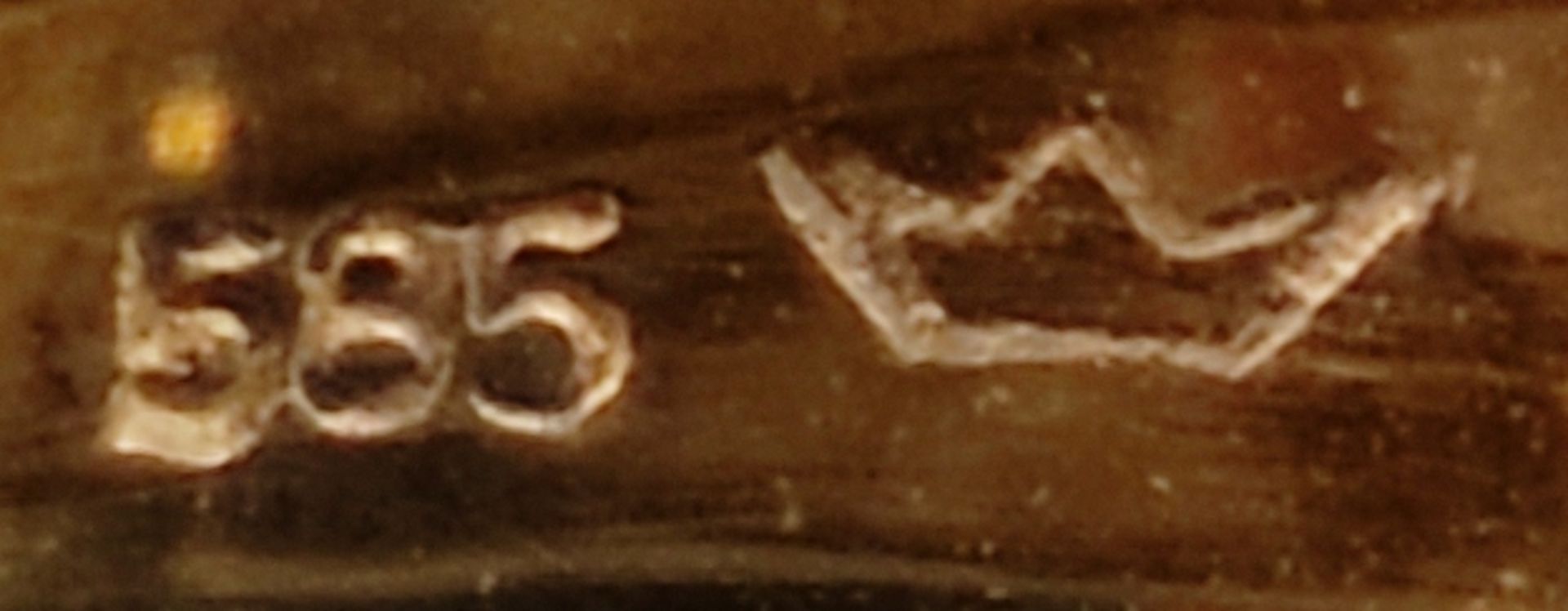 Brillant-Ring, mit 5 kleinen Brillanten, 585/14K Gelb- und Weißgold, 4,2g, Ringgröße 51 - Bild 4 aus 4