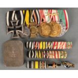 Konvolut erster Weltkrieg, bestehend aus Ordensspange, 3 Bandspangen und 2 Knopflochschleifen und S