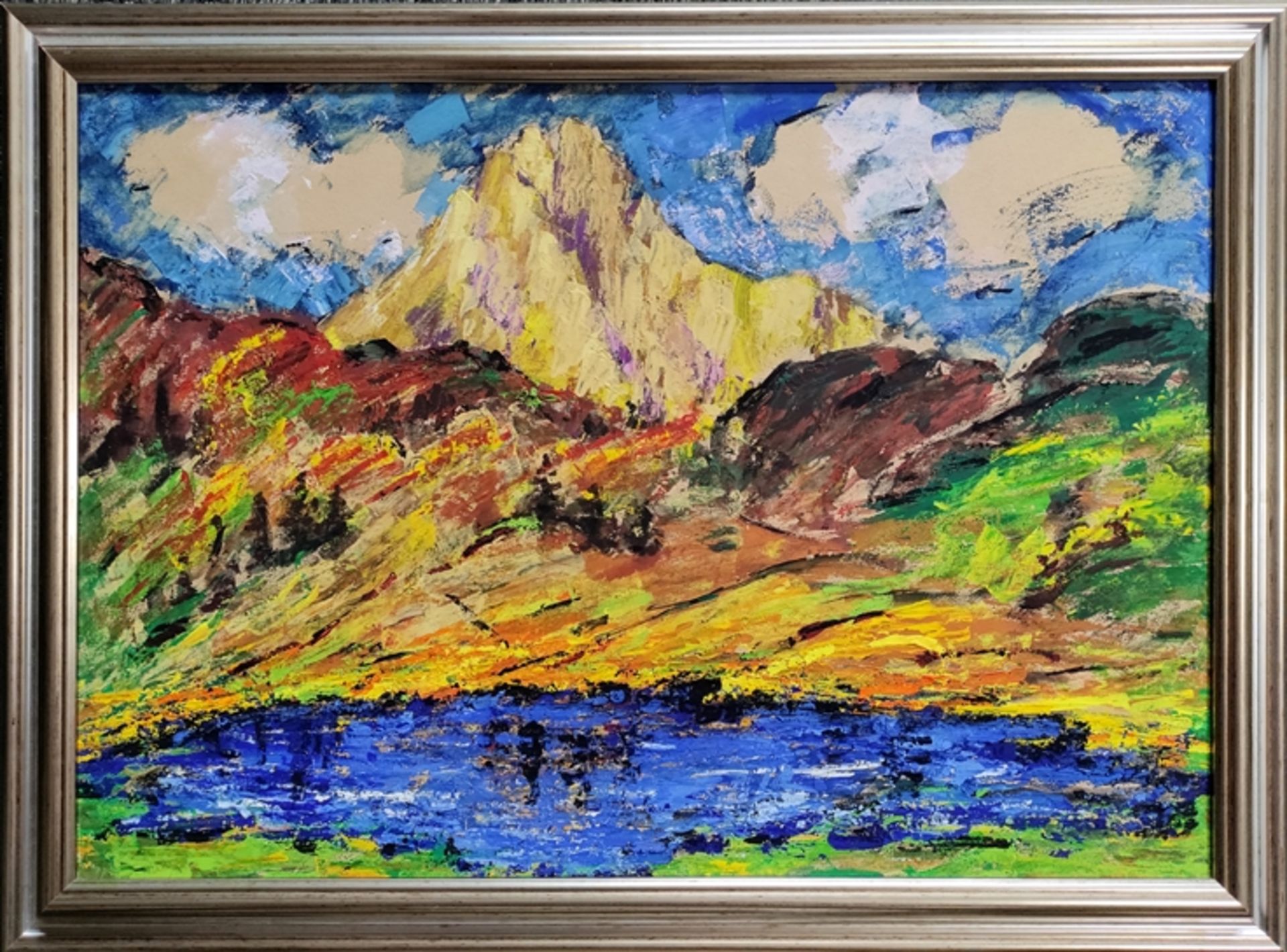 Lenhard-Falkenstein, Alice (1882 Berlin - 1976) "Körbersee in Vorarlberg", pastoser expressionistis - Bild 2 aus 3