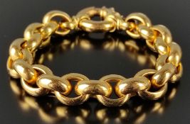 Exklusives Anker-Armband mit Ringverschluss, 750/18K Gelbgold (hohl gearbeitet), Goldschmiedesignet