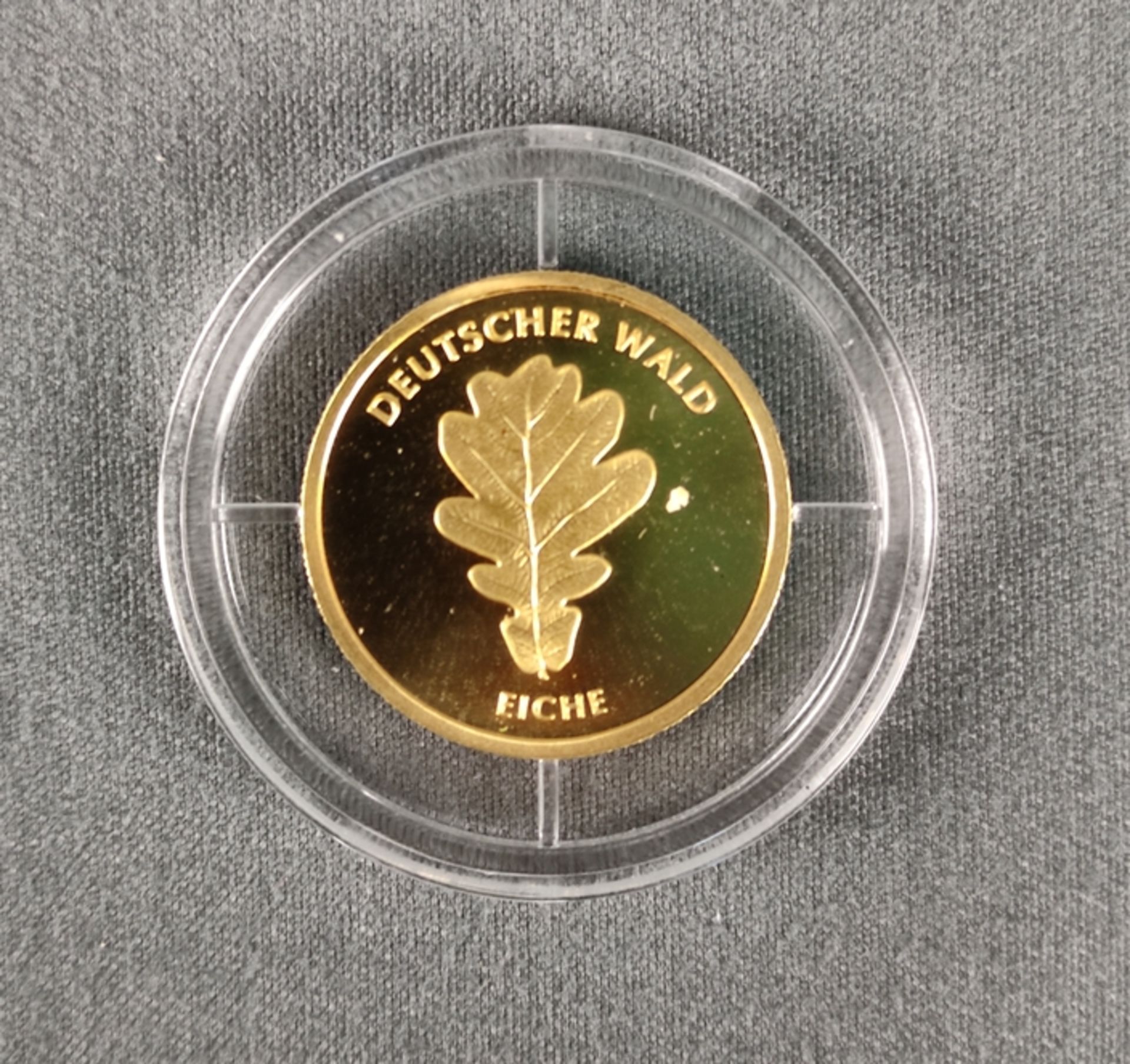 Kleine Goldmünze Deutscher Wald Eiche, 20 Euro, MDS Deutschland 2010, je 999,9 Feingold, Prägestemp - Bild 2 aus 2