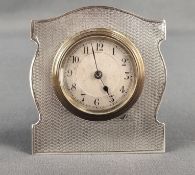 Reise-Uhr, England, rückseitig mit kleinem Aufsteller, Sterlingsilber, Birmingham, George V., 1925,
