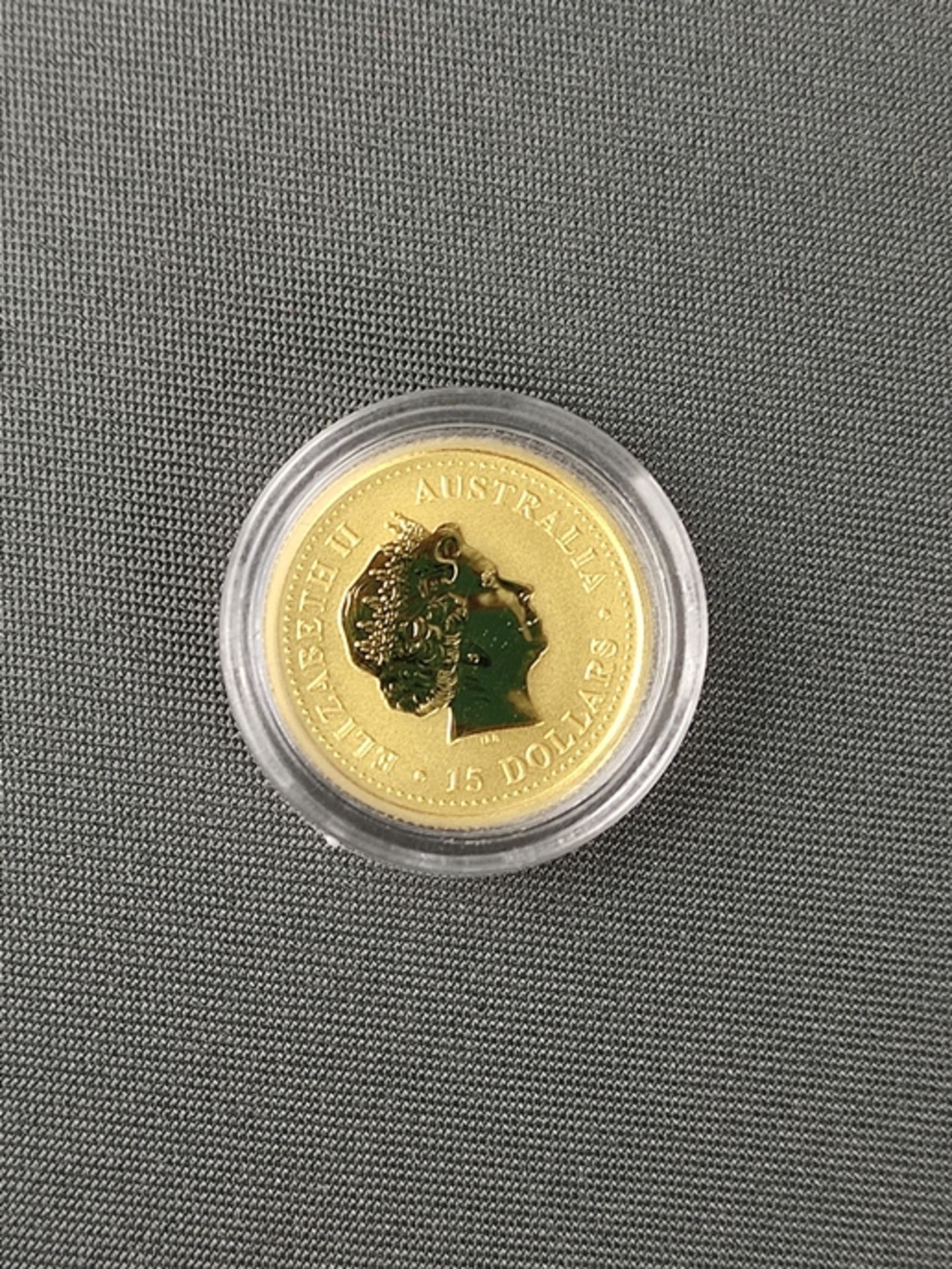 Goldmünze, Australien, 15 Dollars, Nugget 2004, 1/10 Unze, Feingold, in Kapsel