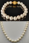 Perlenset, bestehend aus Armband (Länge 20cm) und Kette (Läge 46cm), je mit Magnetverschluss, vergo