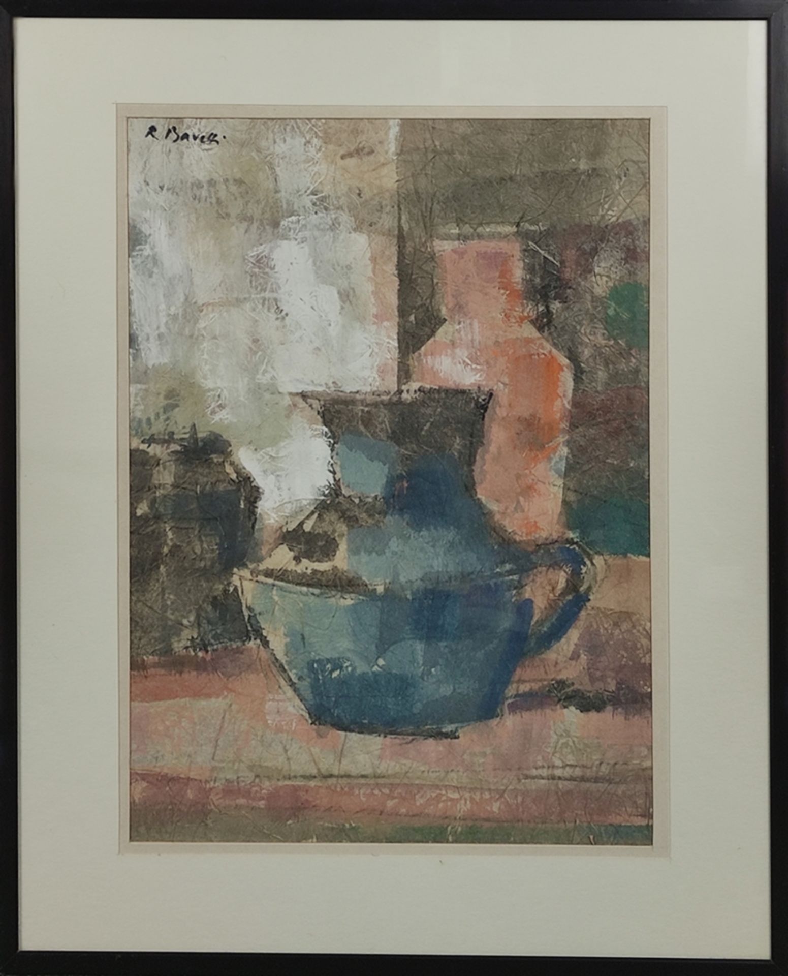 Baretti, Robert (1915 Gelsenkirchen-2012 Singen) "Stillleben" mit Vasen, Aquarell auf Papier, links - Bild 2 aus 3