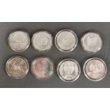 8 Silber-Münzen, Gedenkmünzen, je zu 10 Euro, Sterlingsilber, bestehend aus: 100 Jahre Luftfahrt, 2
