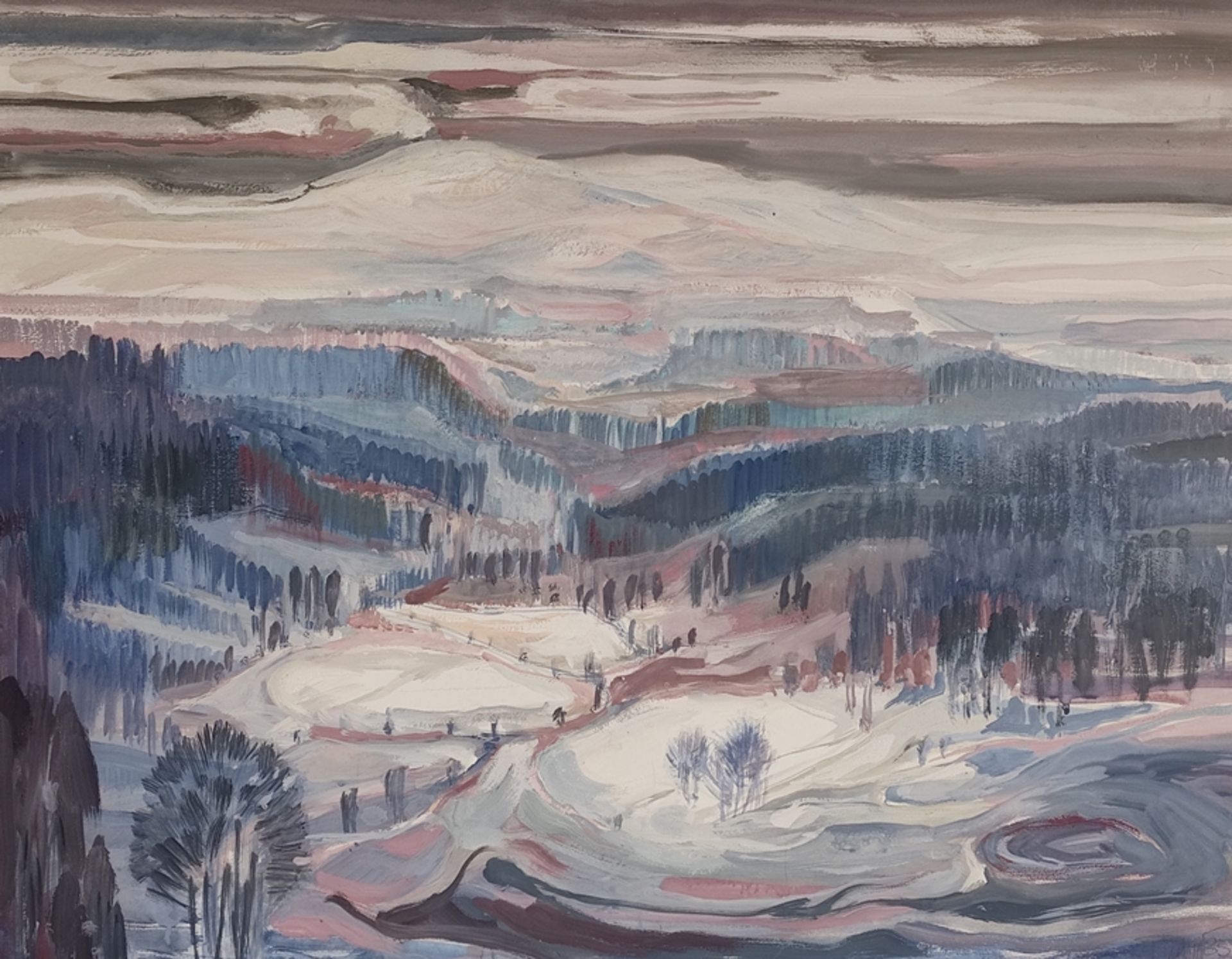 Seyfried, Robert (1905-1991) "Schwarzwald im Winter", Öl auf Platte, rechts unten signiert und (19)