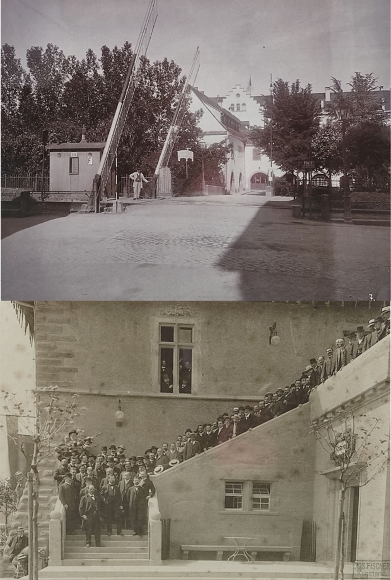 Zwei Fotografien Konstanz, "Einweihung des Konziliumsgebäude am 14. Mai 1912", mit Bürgermeister We