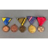 5 Ehrenabzeichen und Medaillen, Österreich, K&K, bestehend aus 2x Wehrdienstmedaillen, Bronze (ohne