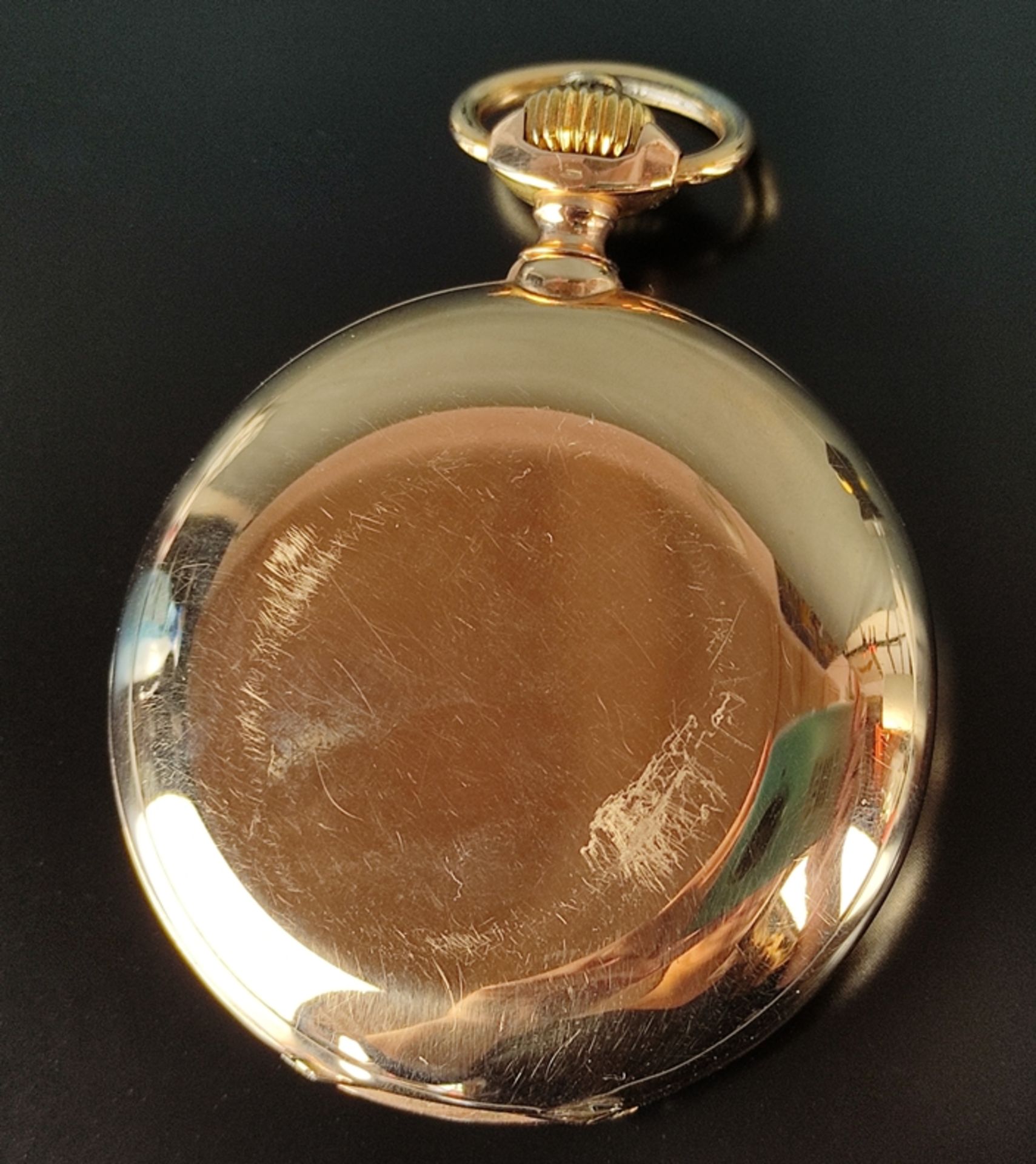 Savonette, pocket watch, spring cap, Systeme Glashütte, round dial with Arabic numerals, small seco - Image 6 of 7