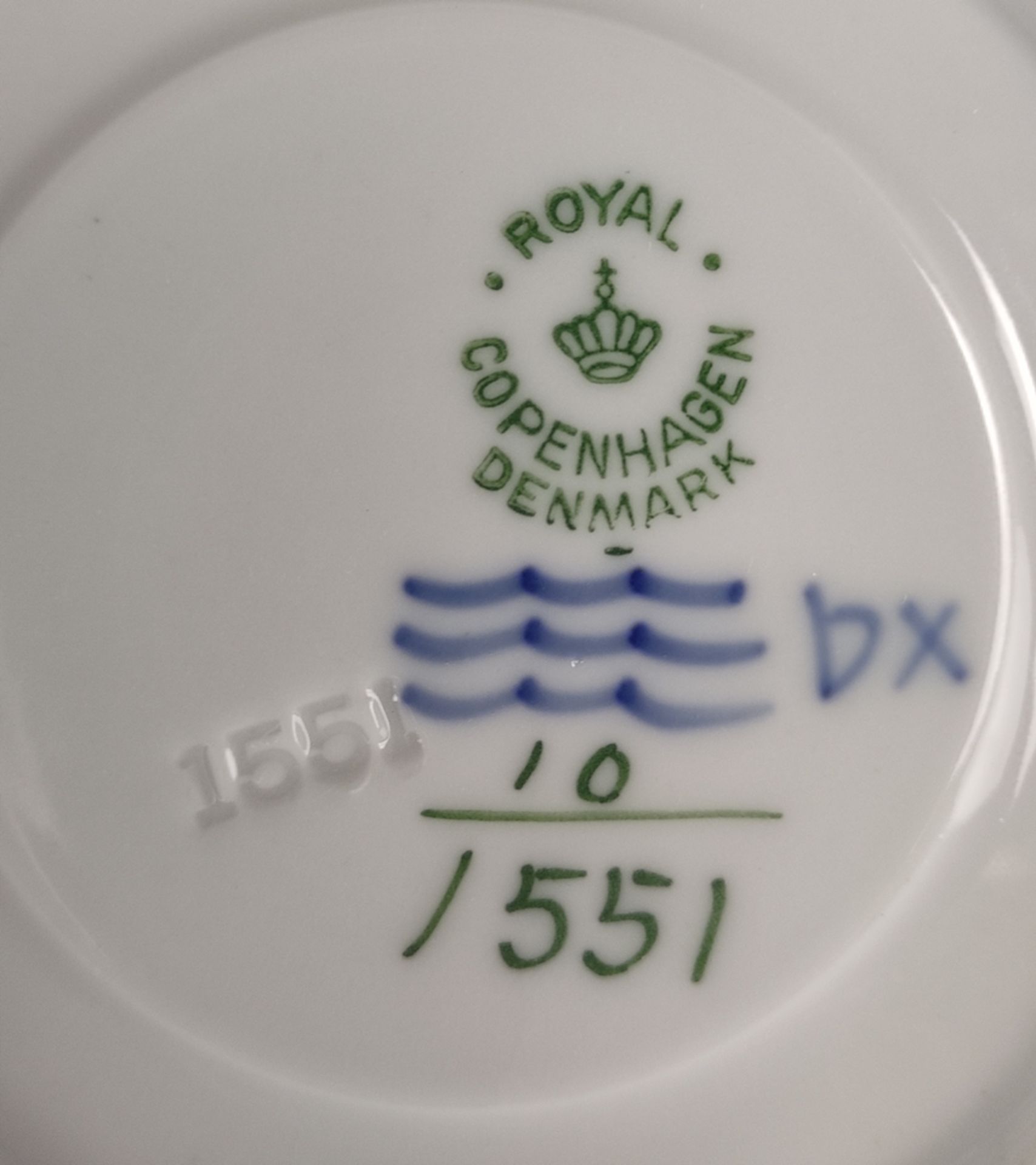 Kaffee- oder Tee-Service, Royal Copenhagen, Dekor "Blaue Blume", für 6 Personen, bestehend aus 6 Ge - Bild 2 aus 2