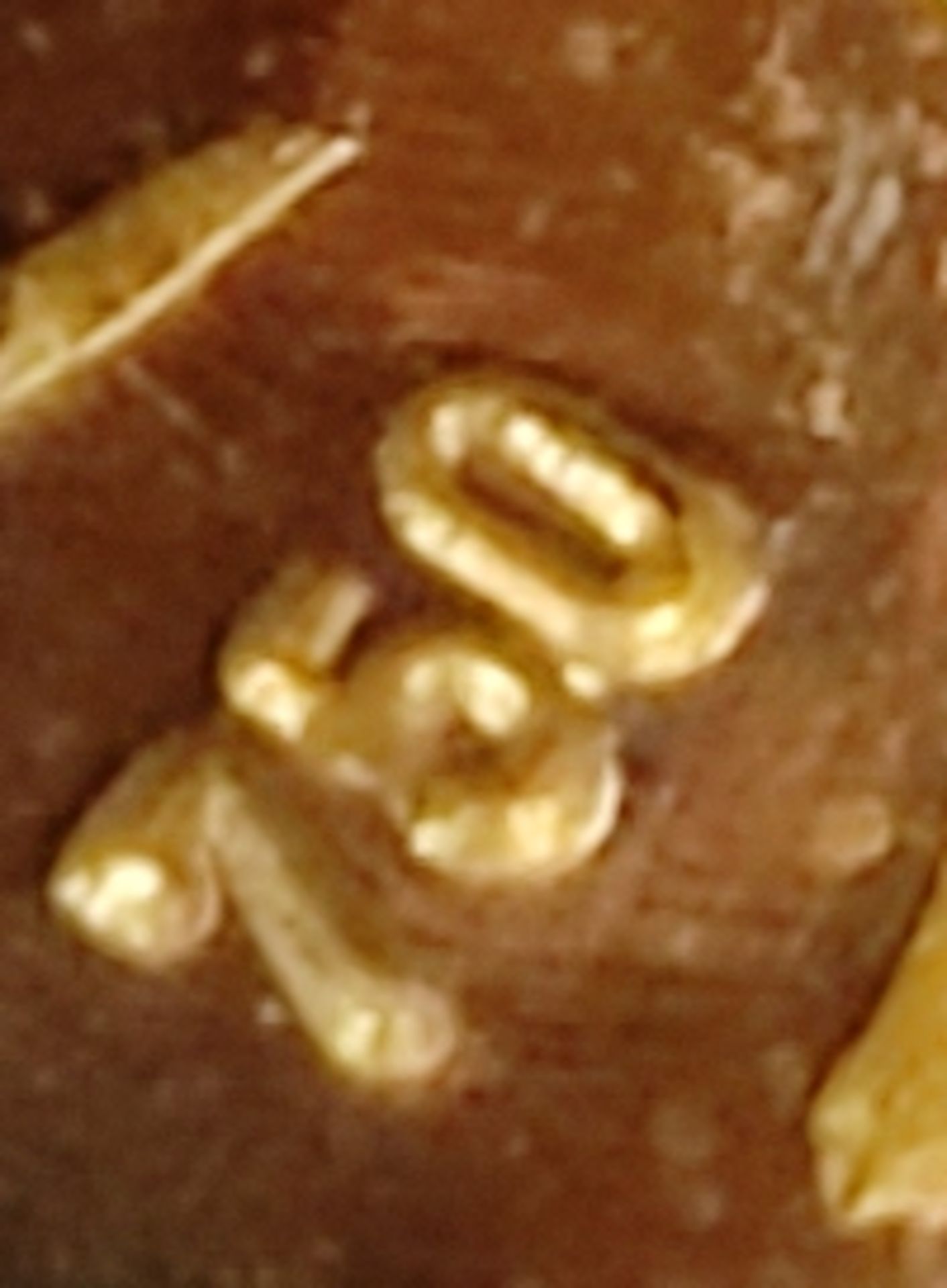 Brillant-Gold-Creolen, besetzt mit je 34 kleinen Brillanten, Omega, 750/18K Gelbgold, 18,8g, Durchm - Bild 3 aus 3