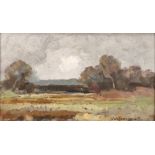 Hohenegger, Simon (1889-1990 Dachau) "Dachauer Moorlandschaft", stimmungsvolle Landschaft, Öl auf P