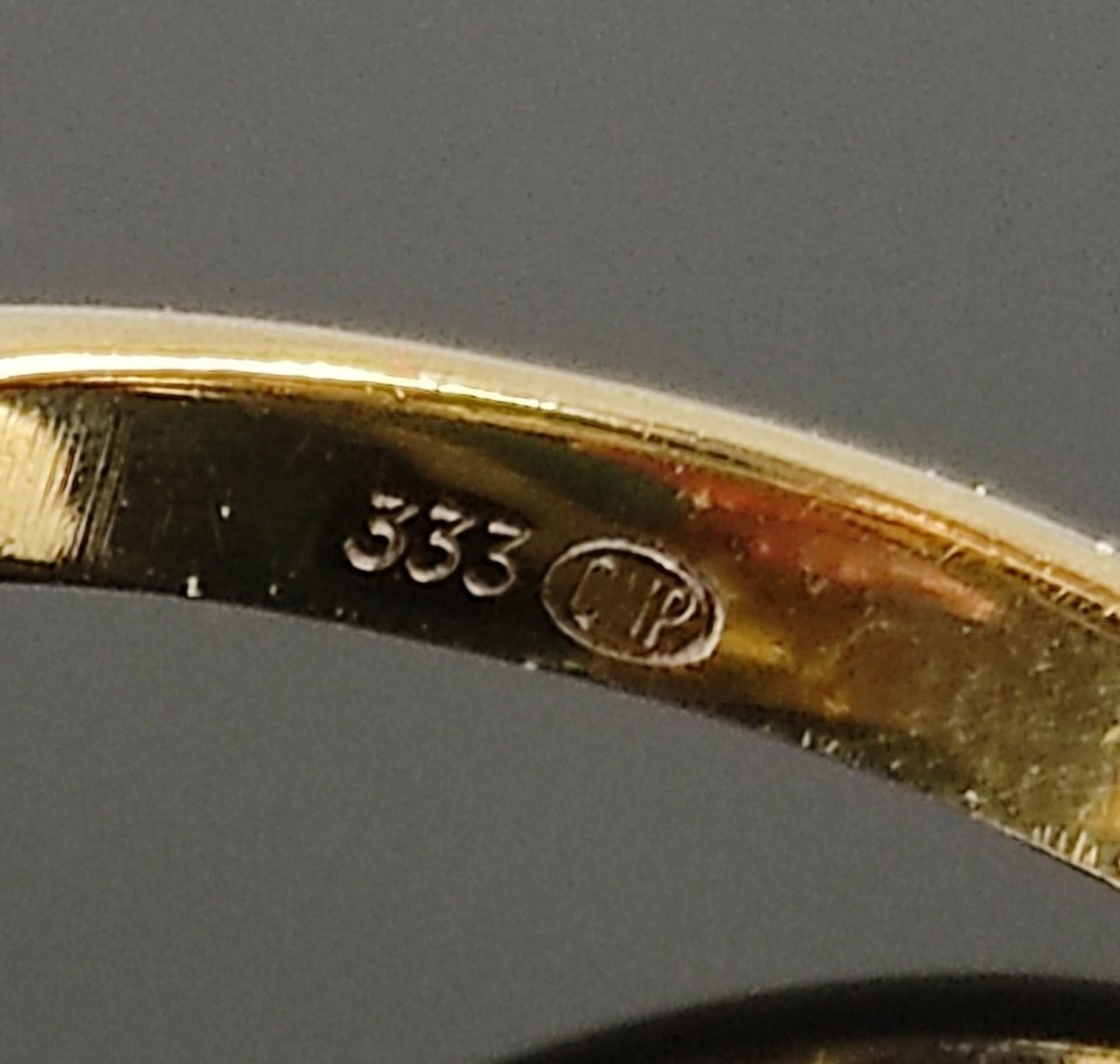 Hämatit-Ring, Cabochon, eingefasst in 333/8K Gelbgold, 4,1g, Ringgröße 51 - Bild 4 aus 4