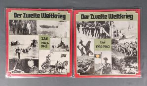2 Schallplatten, "Der zweite Weltkrieg", Teil 1 und 2, Vinyl, Dokumentar-Serie, Miller Internationa