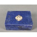 Lapislazuli-Dose, rechteckige Deckeldose aus fein polierten, natürlich royalblauen Lapislazuli-Plat