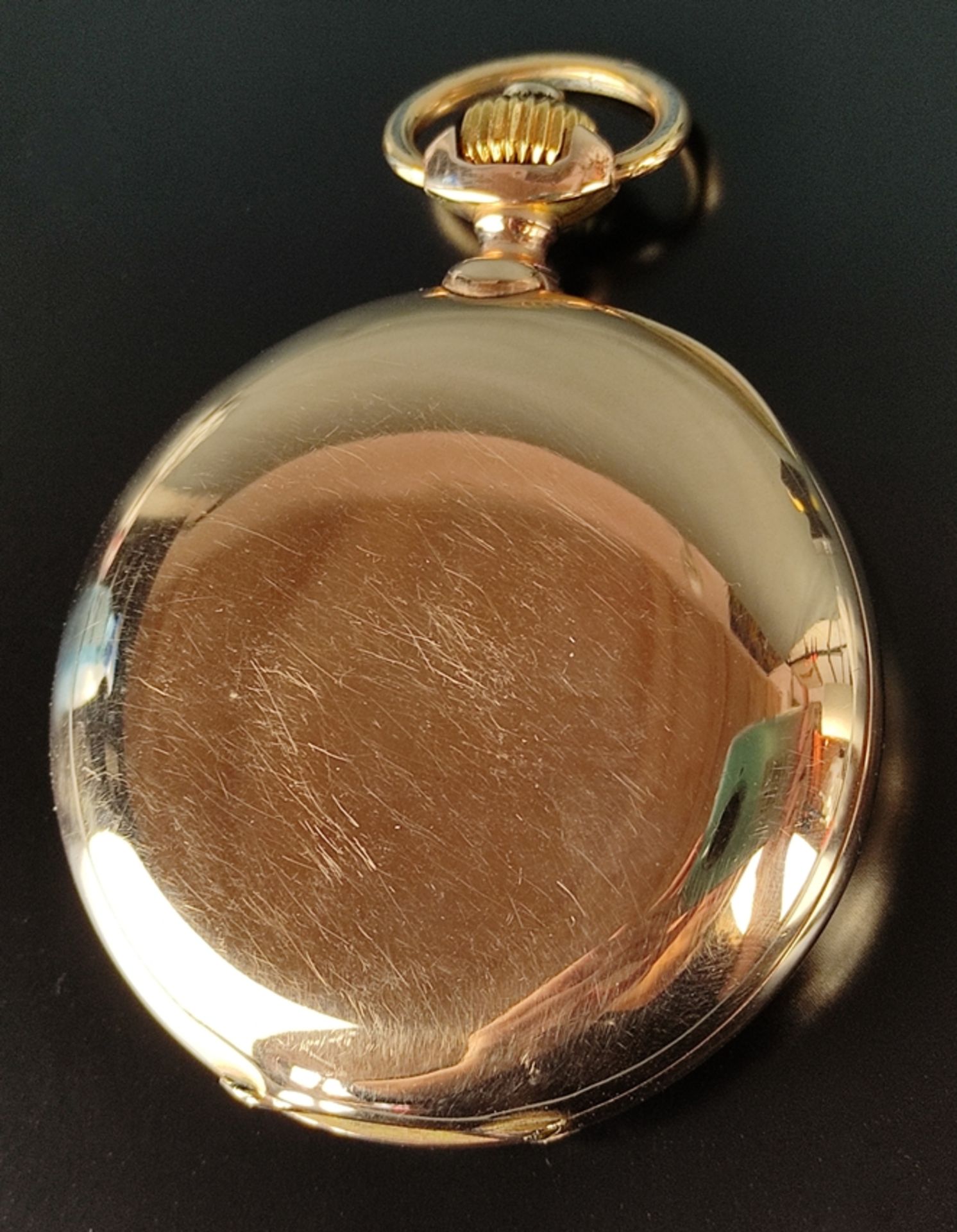 Savonette, pocket watch, spring cap, Systeme Glashütte, round dial with Arabic numerals, small seco - Image 7 of 7