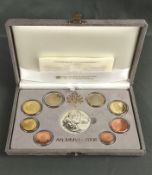 Vatikan-KMS 2006, 8 Münzen: 2 und 1 Euro, 50, 20, 10, 5, 2, 1 Eurocent, Auflage 16.000, Medaille Hl