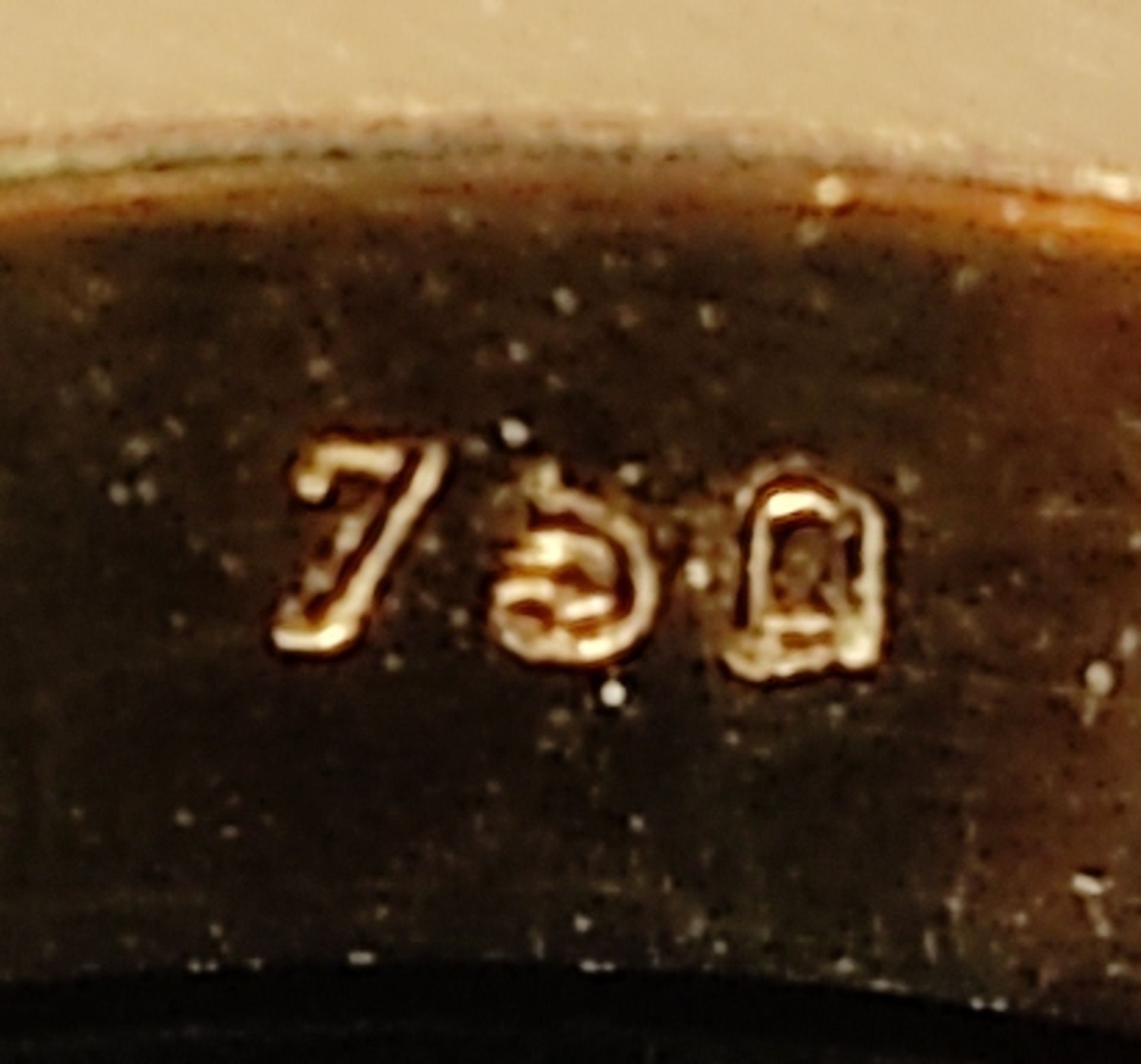 Memory-Ring, mittig facettierter Rubin, 750/18K Gelbgold, 10,4g, Ringgröße 52 - Bild 3 aus 3