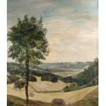 Landschaftsmaler (20. Jahrhundert) "Isartal bei Wolfratshausen", frühsommerliches Isartal mit Bergp