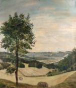 Landschaftsmaler (20. Jahrhundert) "Isartal bei Wolfratshausen", frühsommerliches Isartal mit Bergp