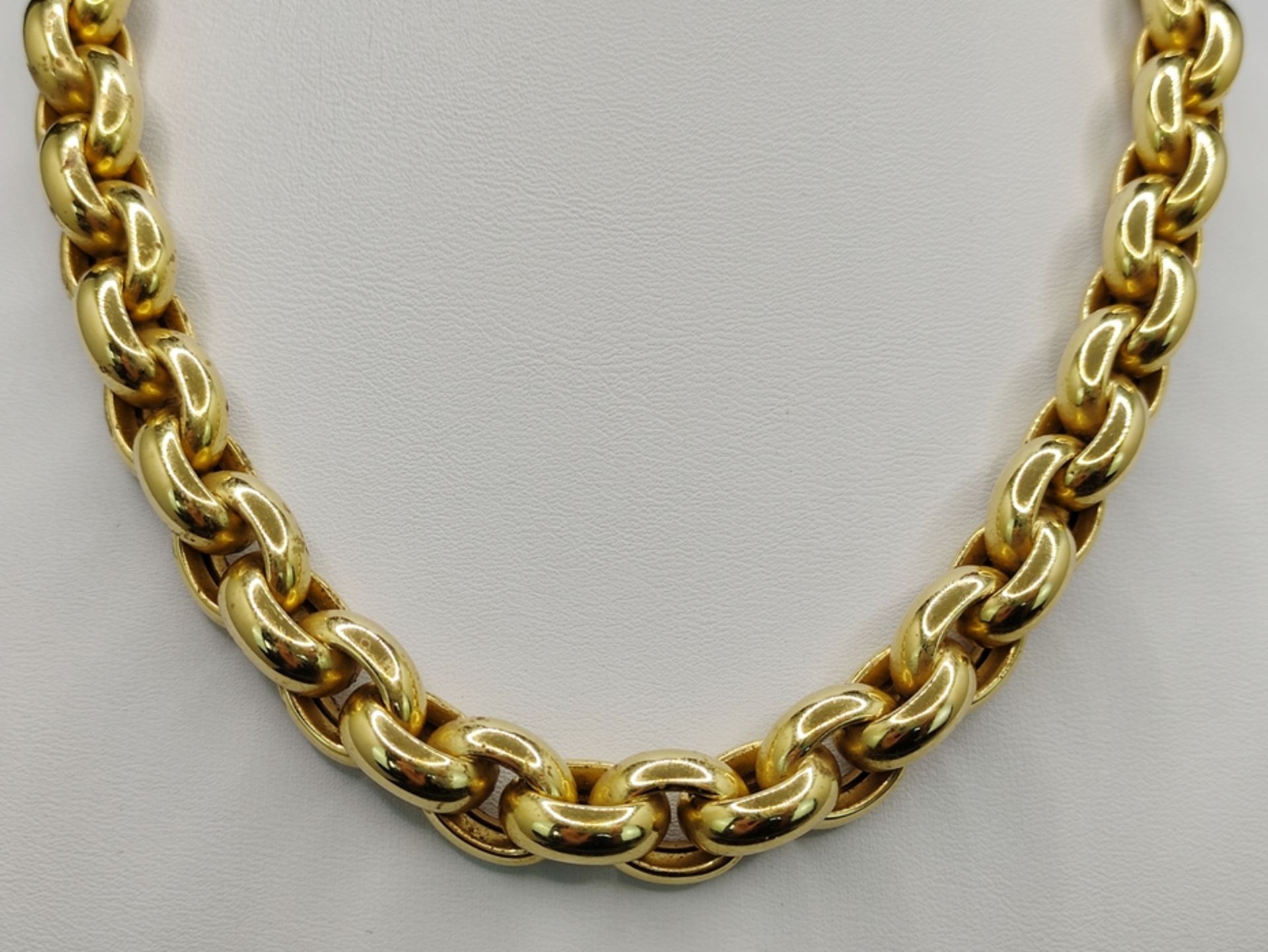 Exklusive Anker-Kette mit Ringverschluss, 750/18K Gelbgold (hohl gearbeitet), Goldschmiedesignet "B