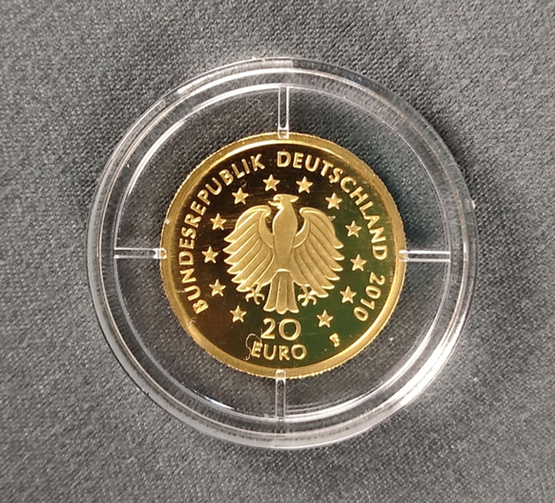 Kleine Goldmünze Deutscher Wald Eiche, 20 Euro, MDS Deutschland 2010, je 999,9 Feingold, Prägestemp