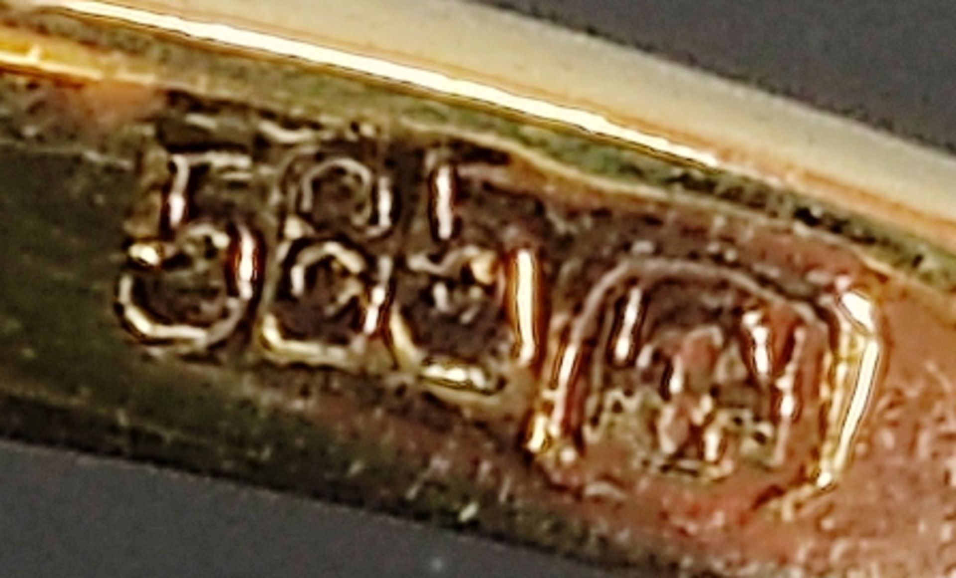 Türkis-Ring, besetzt mit 6 großen und 5 kleinen Türkisen, 585/14K Gelbgold, 6,8g, Ringgröße 56 - Bild 4 aus 4