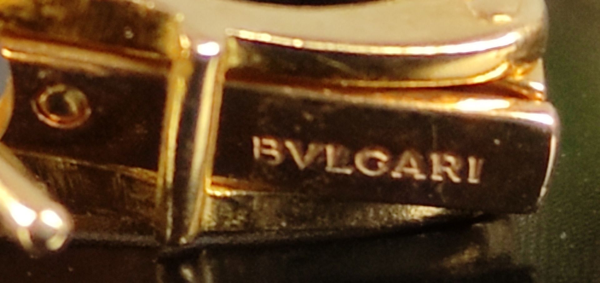 Paar Bulgari-Ohrringe, mit Zitrin und Peridot, je zwei kleine Brillanten, signiert, 750/18K Gelbgol - Bild 2 aus 2