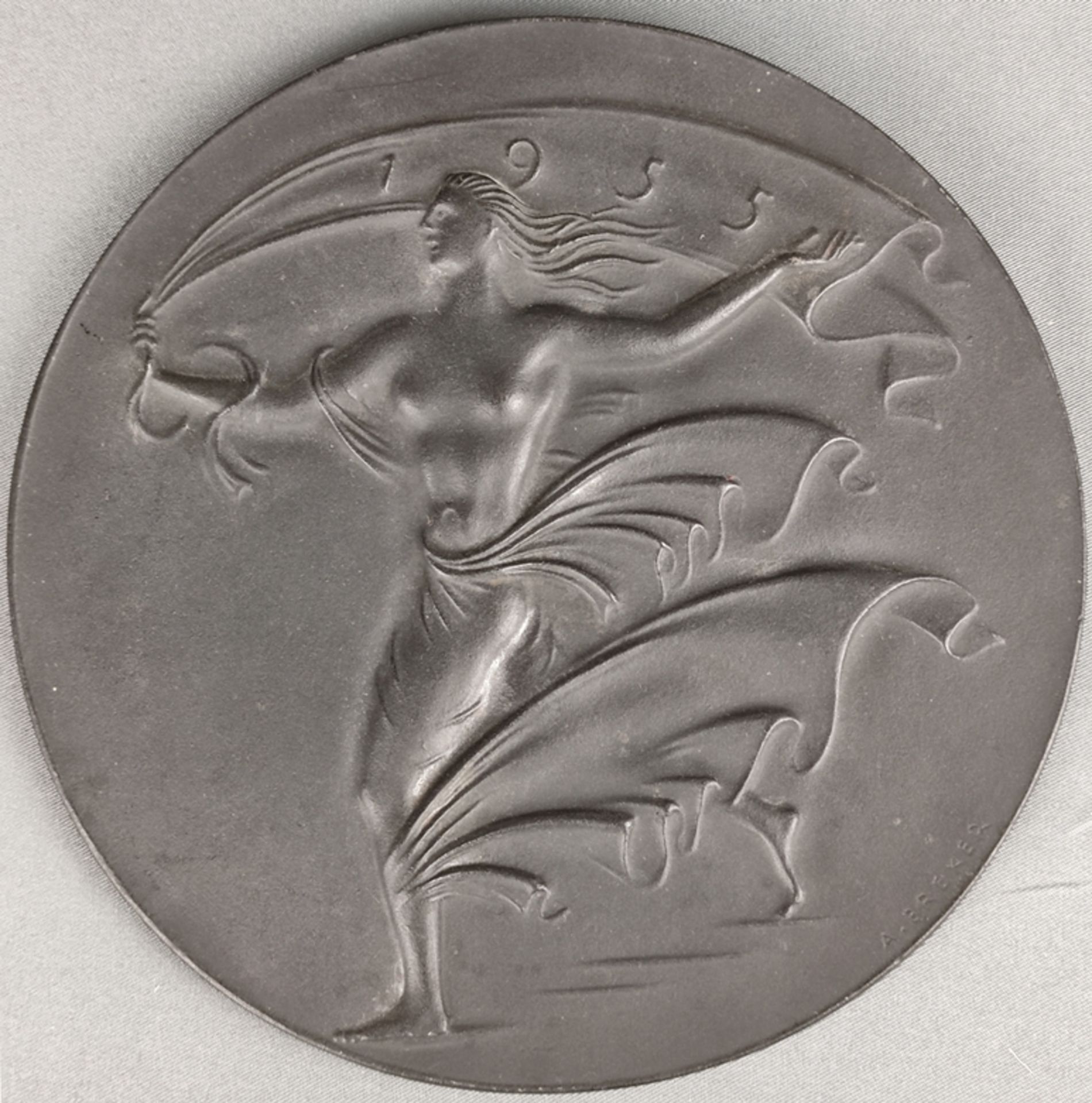 Breker, Arno (1900 Elberfeld - 1991 Düsseldorf) "Dancing Nymph", 1955, relief plaque, iron casting,