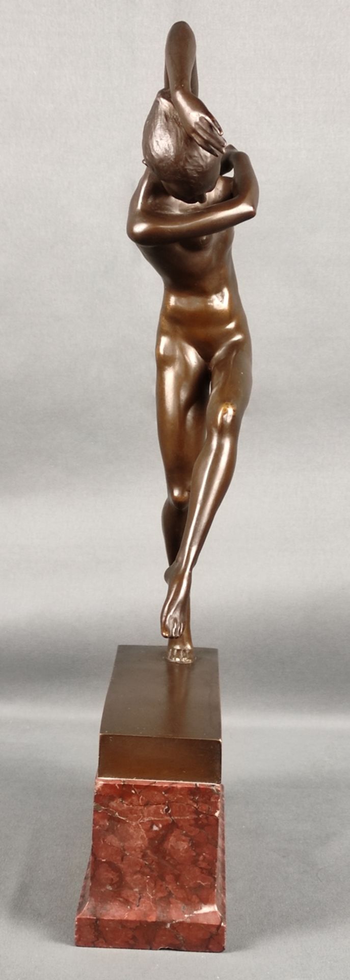 Jaray, Sandor (1870 Timisoara -1916 London) "Dancer", dynamic figure study on plinth, bronze, brown - Image 4 of 5