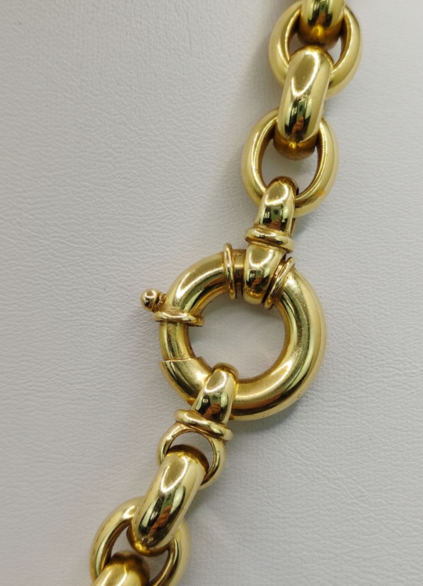 Exklusive Anker-Kette mit Ringverschluss, 750/18K Gelbgold (hohl gearbeitet), Goldschmiedesignet "B - Bild 3 aus 3