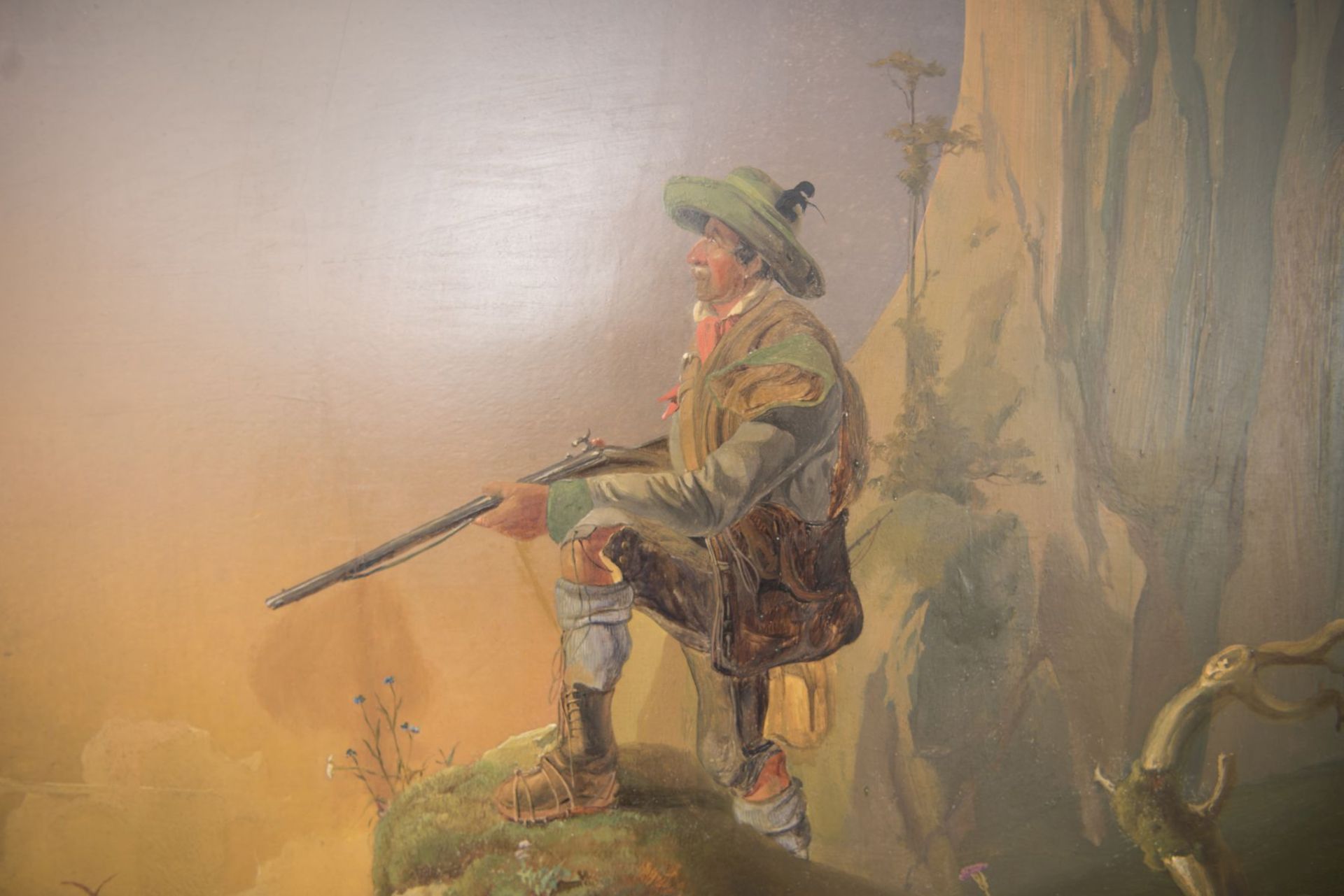 Painter from the circle Friedrich Gauermann "Hunter in the high mountains" - Image 2 of 9