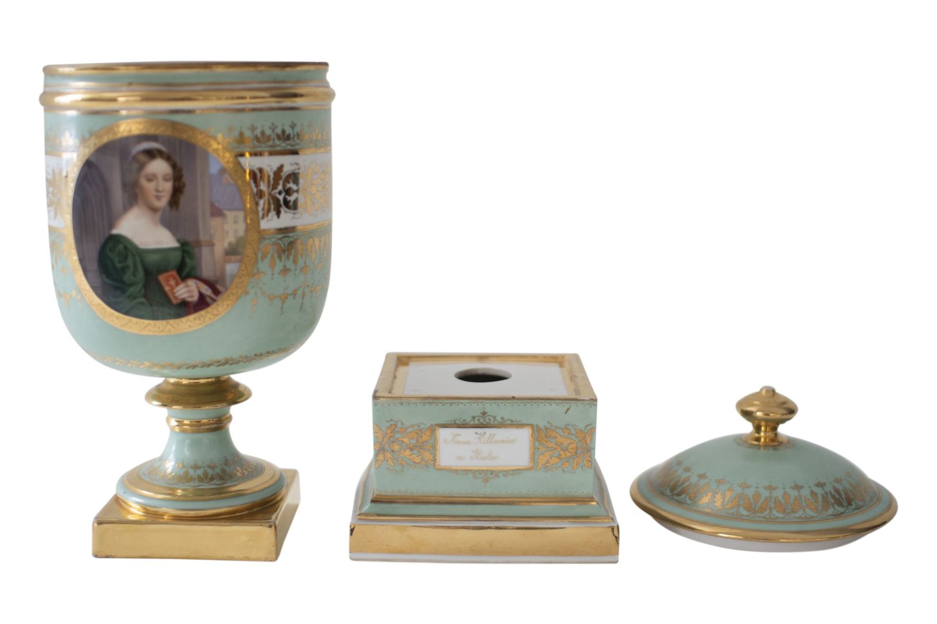 Attributed to Joseph Karl Stieler (1781-1858) "Biedermeier Trophy with Base and Cover" - Image 3 of 5