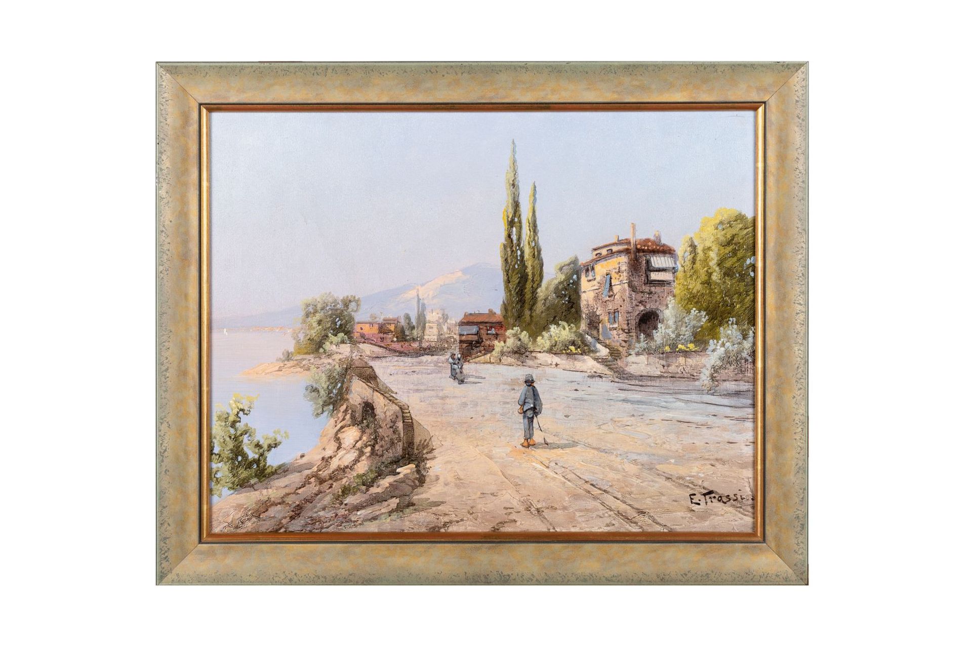 E.Trassi around 1900 "Italian Coastal Landscape"