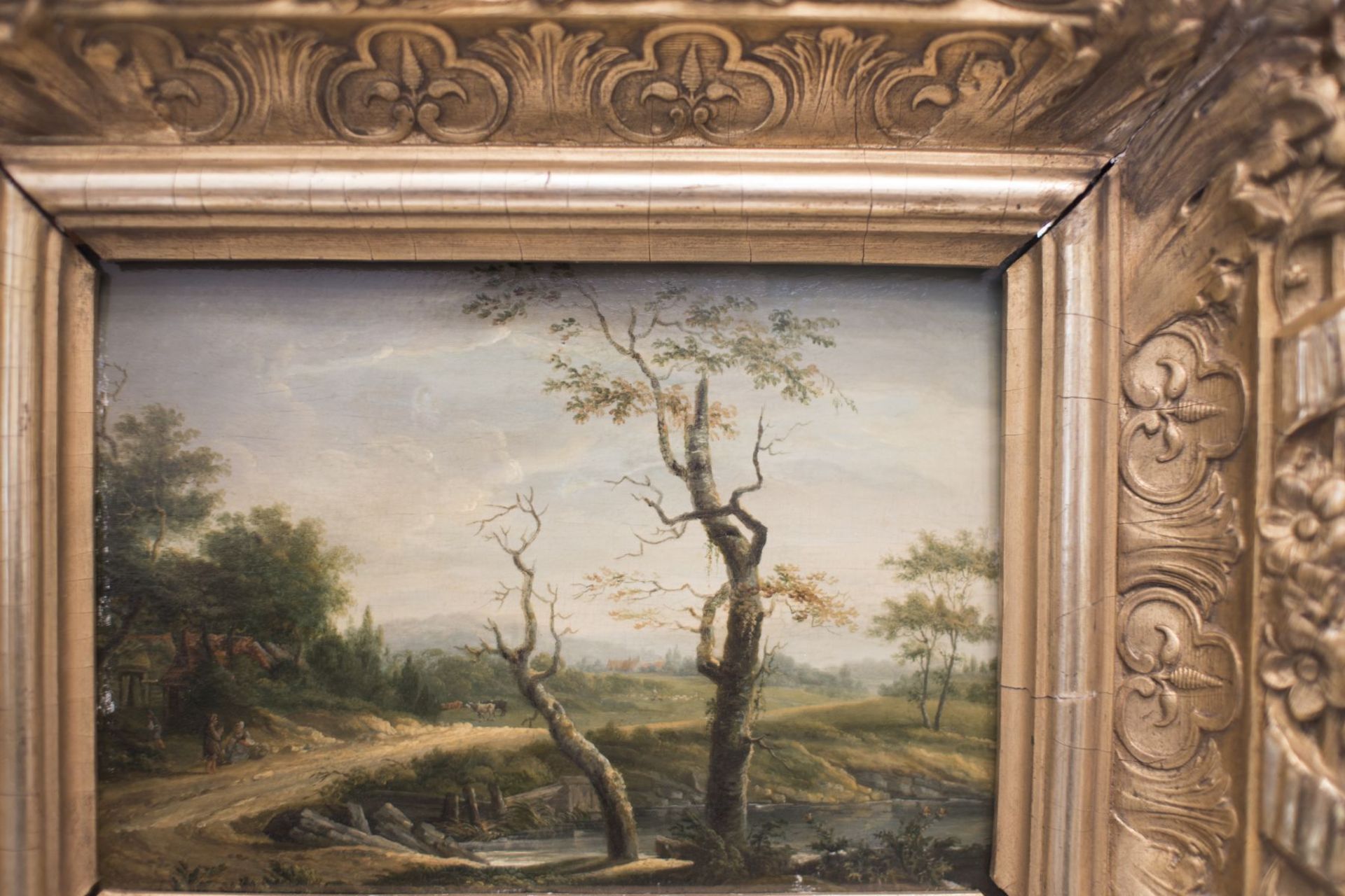 Landscape Painter 19th Century " Idyll by the Lake" - Image 3 of 5