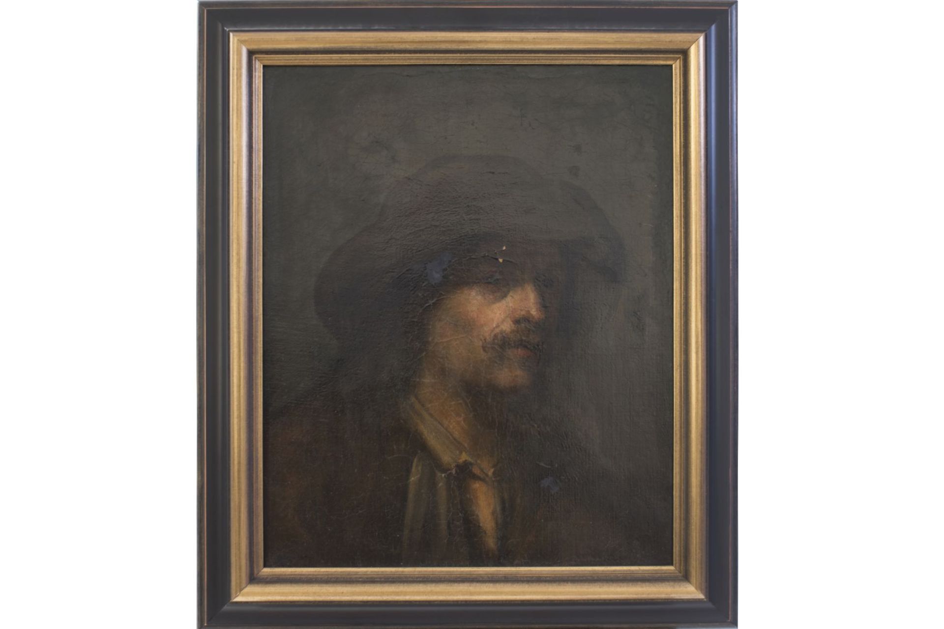 Attributed to Mihály von Munkácsy (1844-1900) "Bearded man with floppy hat"