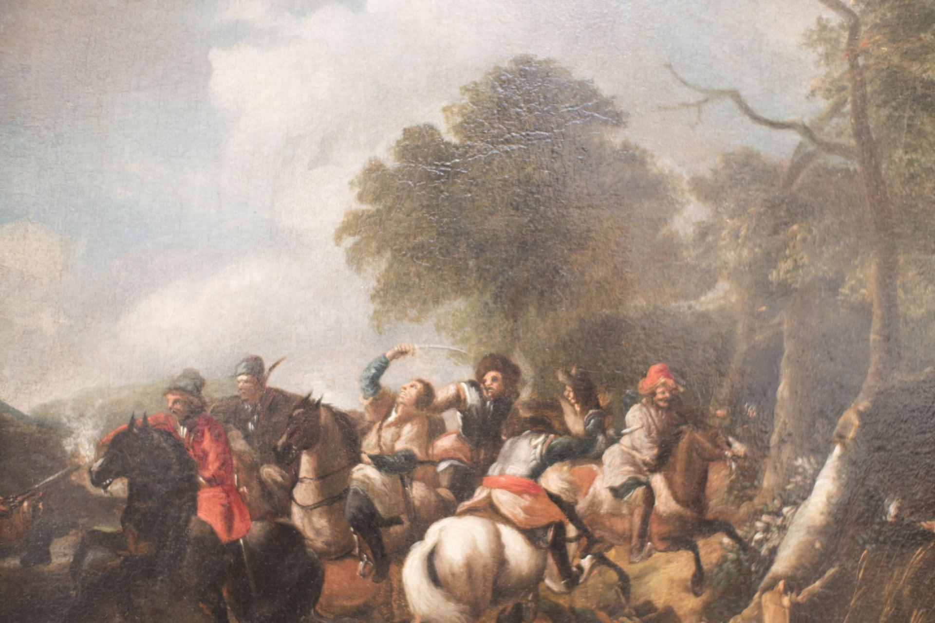Painter of the 19th Century "Battle Scene with Horses" - Image 2 of 5