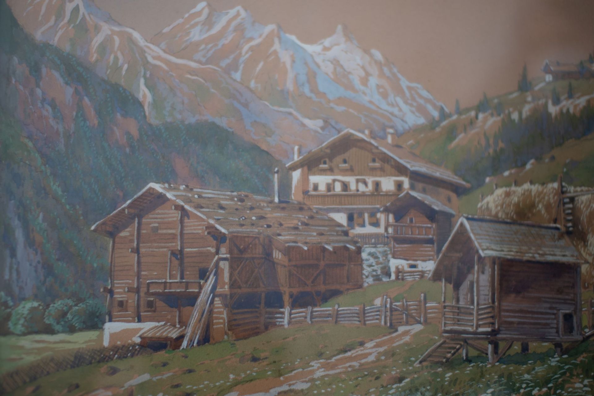 Alpine landscape with houses - Image 3 of 5