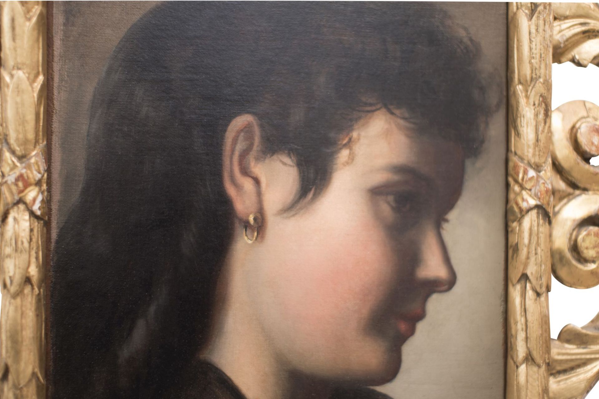 Portrait Painter of the 19th Century "Portrait of a Girl" - Image 2 of 5