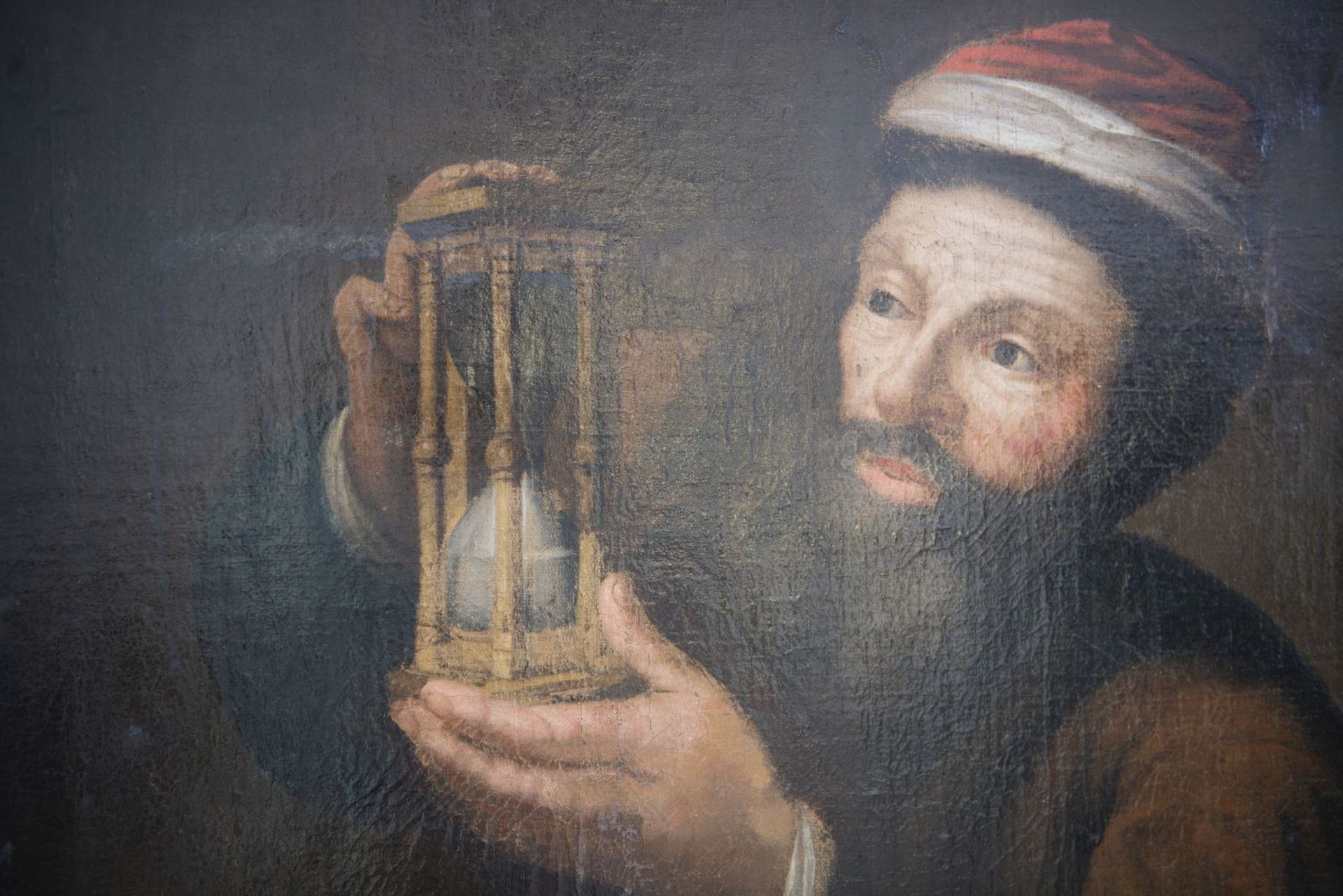 German painter around 1720 "Doctor with hourglass, Memento Mori" - Bild 3 aus 6