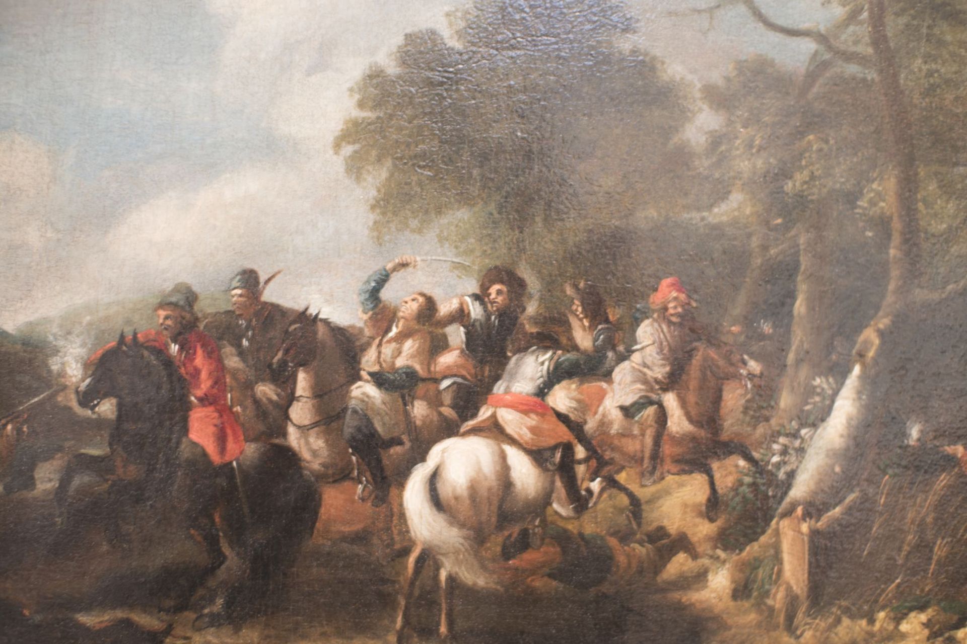 Painter of the 19th Century "Battle Scene with Horses" - Image 3 of 5