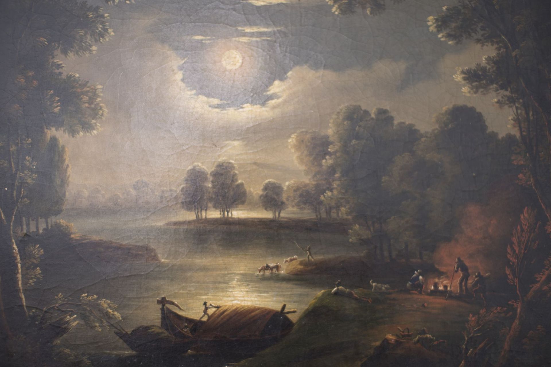 Thèodore Rousseau (1812-1867) Circle, Barbizon "French Landscape in the Full Moon" - Bild 2 aus 6
