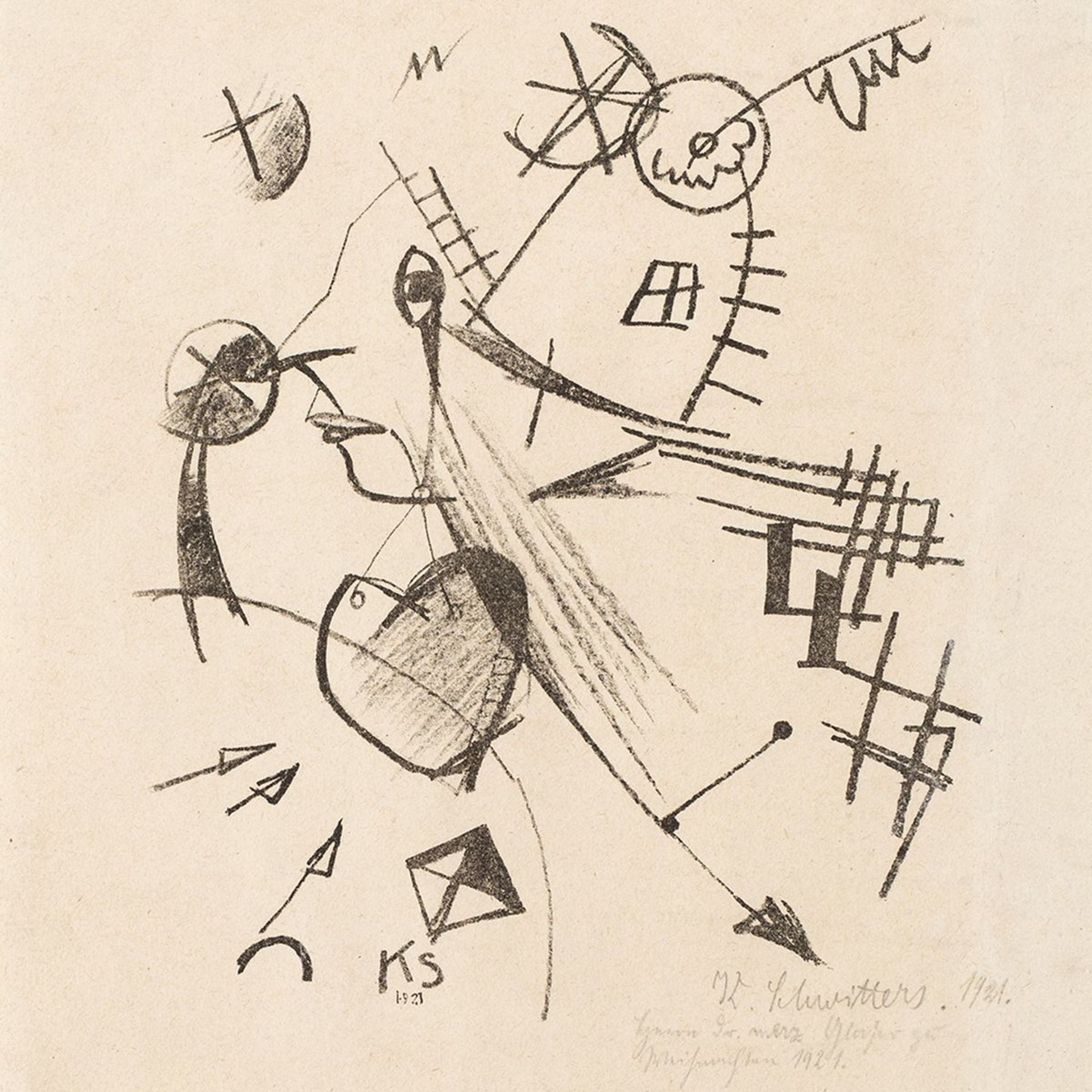 Kurt Schwitters, "Composition with head" 1921 - Image 9 of 9