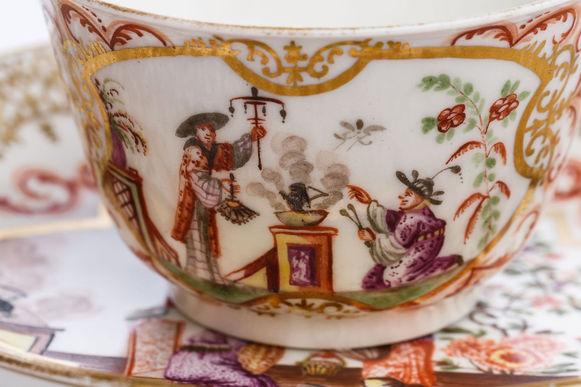 Bowl with Saucer, Meissen 1725 - Image 5 of 6