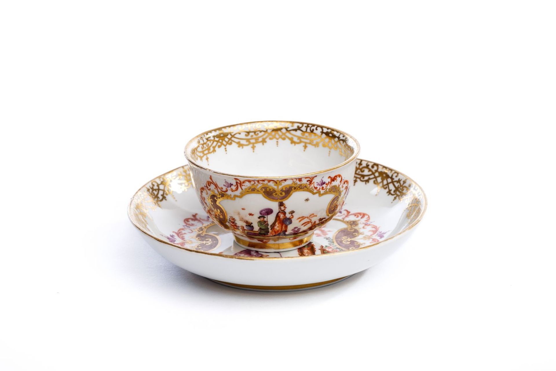Bowl with Saucer, Meissen 1723/25 - Image 4 of 6