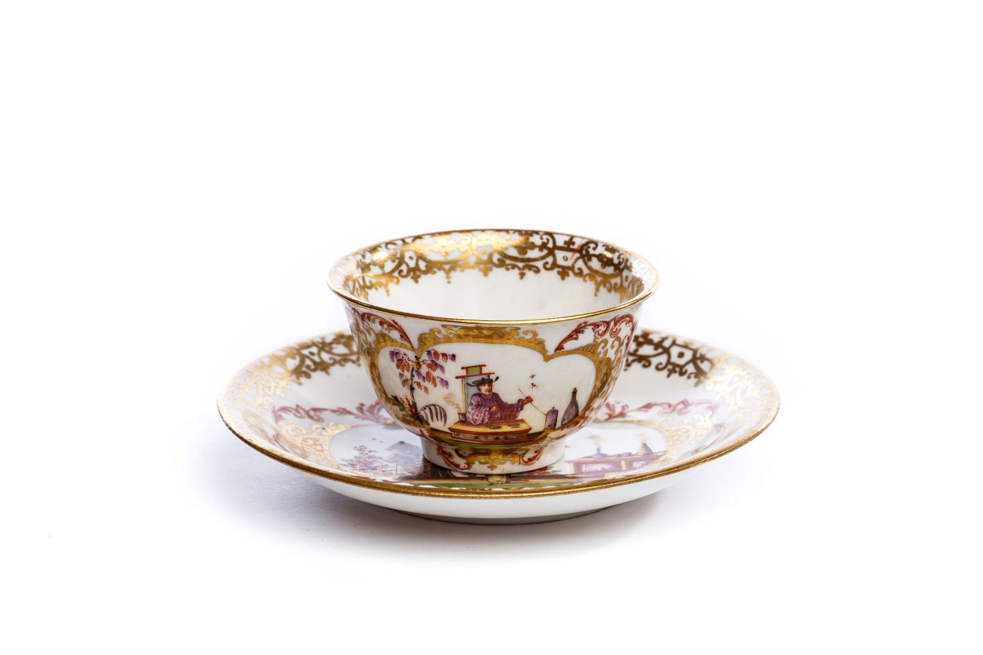 Bowl with saucer, Meissen 1723/25 - Image 3 of 5