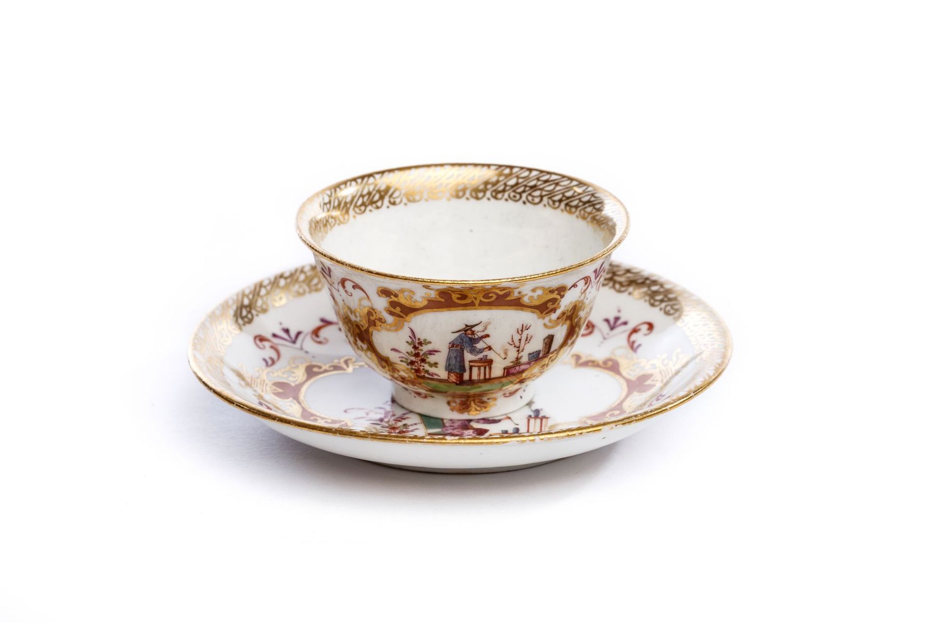 Bowl with Saucer, Meissen 1723/25 - Image 4 of 6