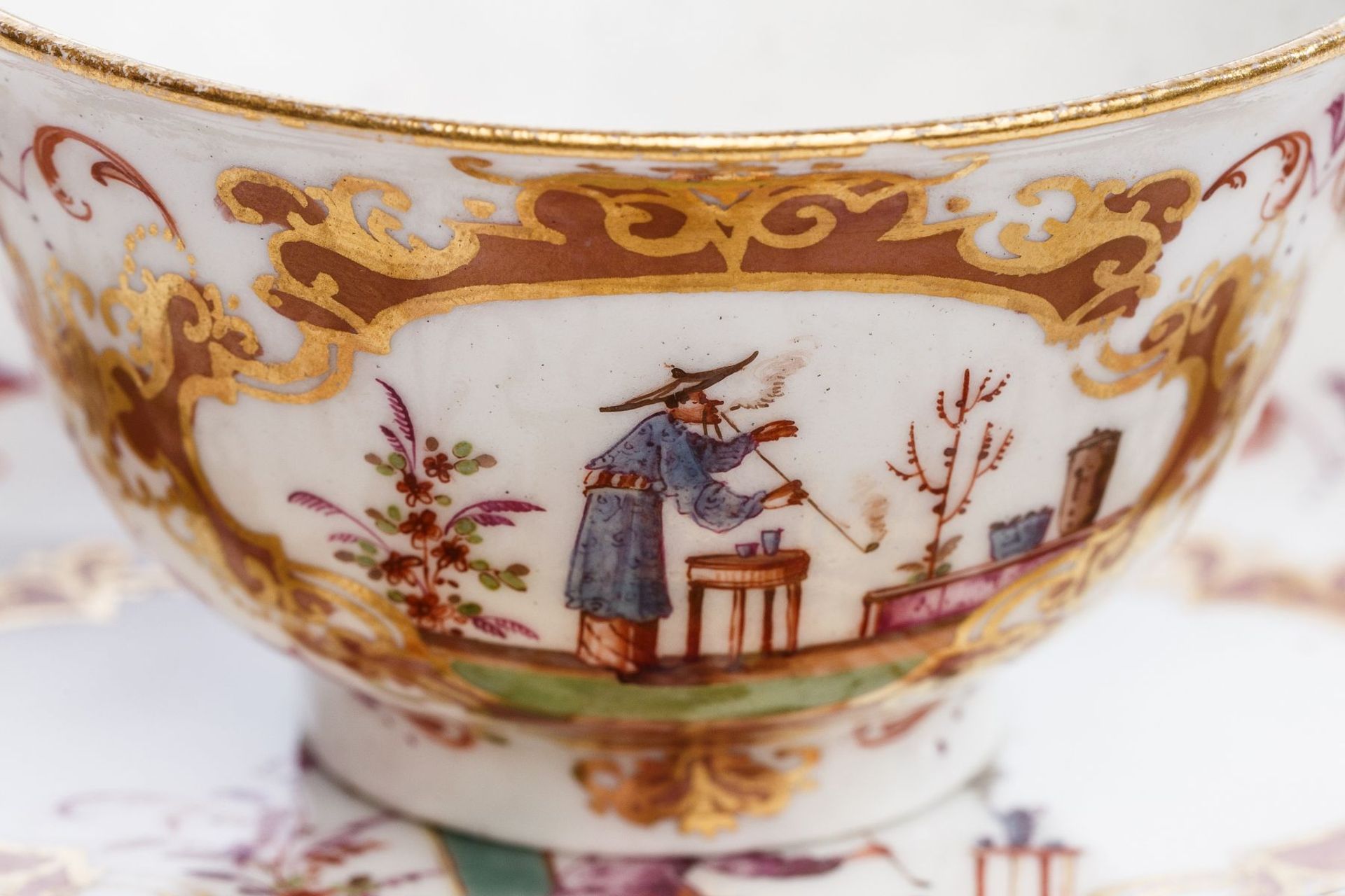 Bowl with Saucer, Meissen 1723/25 - Image 5 of 6