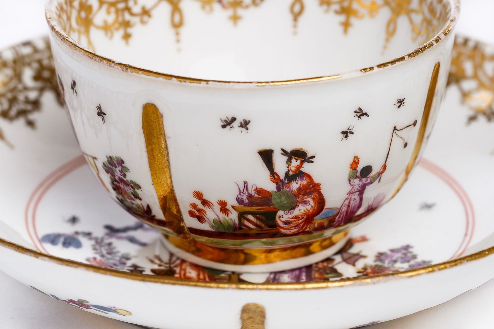 Coffee service with "Chinoiserie" scenes by Johann Gregorius Höroldt (1696-1775), Meissen - Image 8 of 22